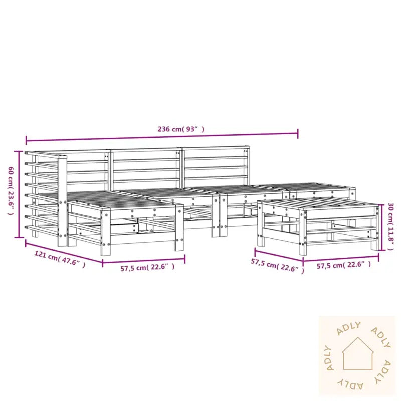 Hagesofagruppe 6 Deler Hvit Heltre Furu