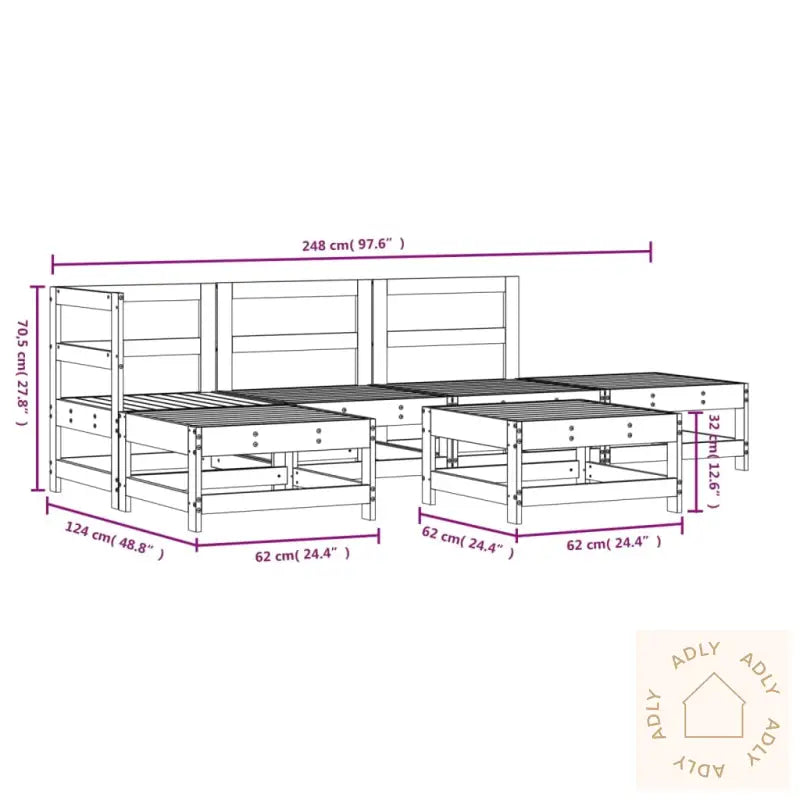 Hagesofagruppe 6 Deler Hvit Heltre Furu