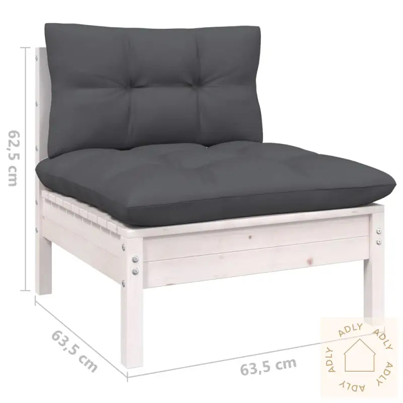 Hagesofagruppe Med Puter 9 Deler Hvit Heltre Furu