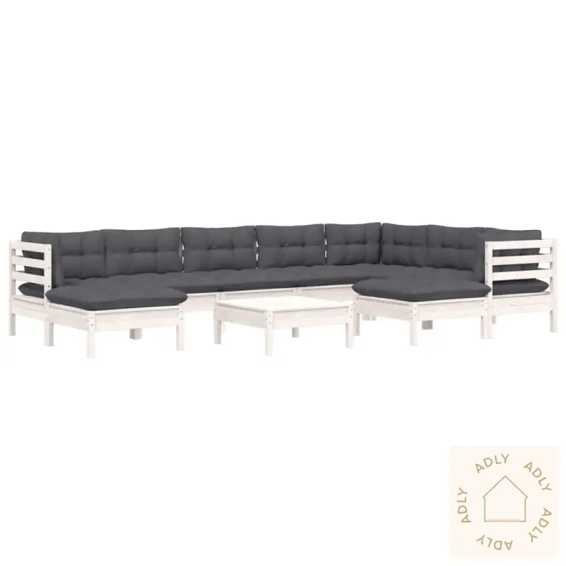 Hagesofagruppe Med Puter 10 Deler Hvit Heltre Furu