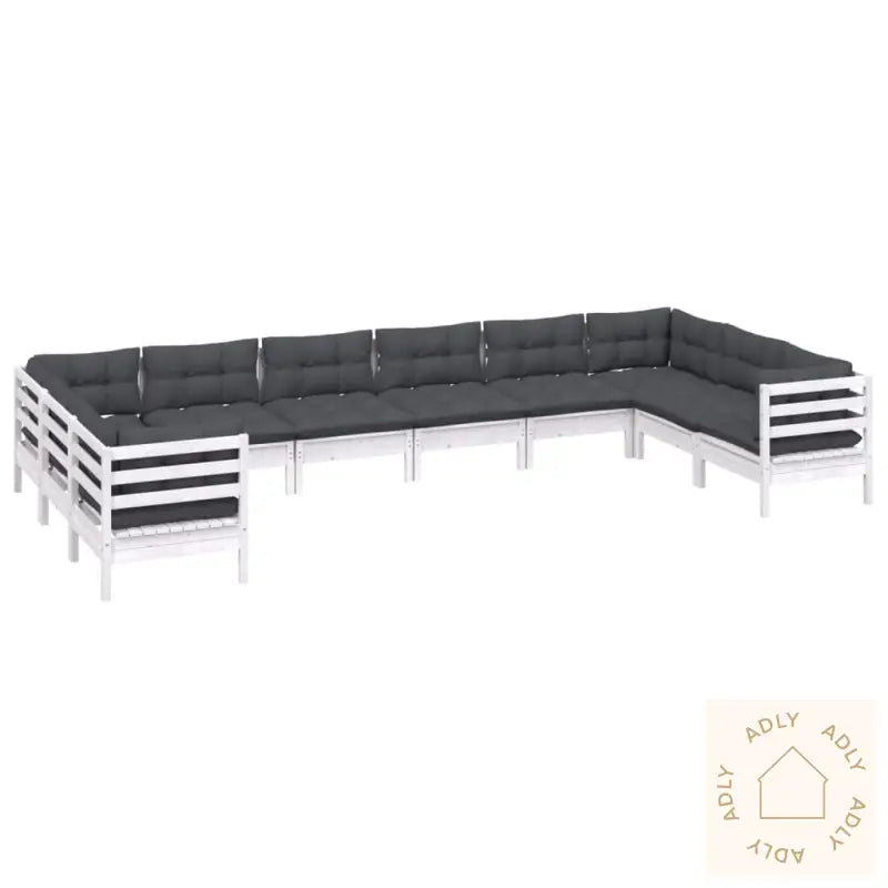 Hagesofagruppe Med Puter 10 Deler Hvit Heltre Furu