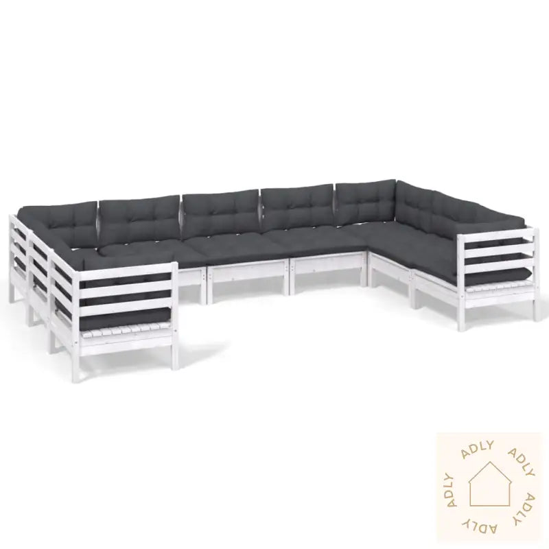 Hagesofagruppe Med Puter 9 Deler Hvit Heltre Furu