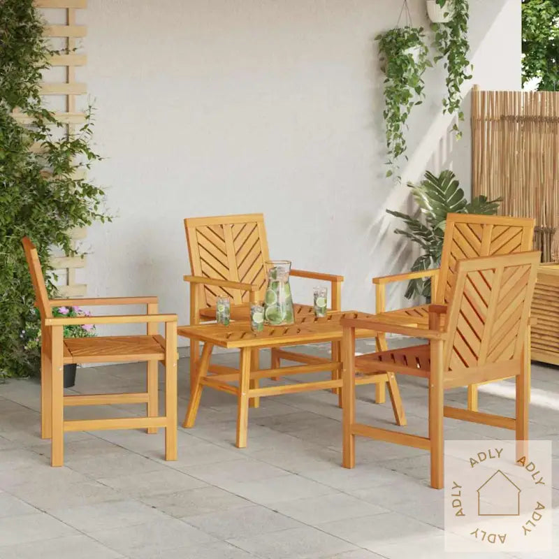 4-Delt Hage Lounge-Sett Solid Tre Akasietre