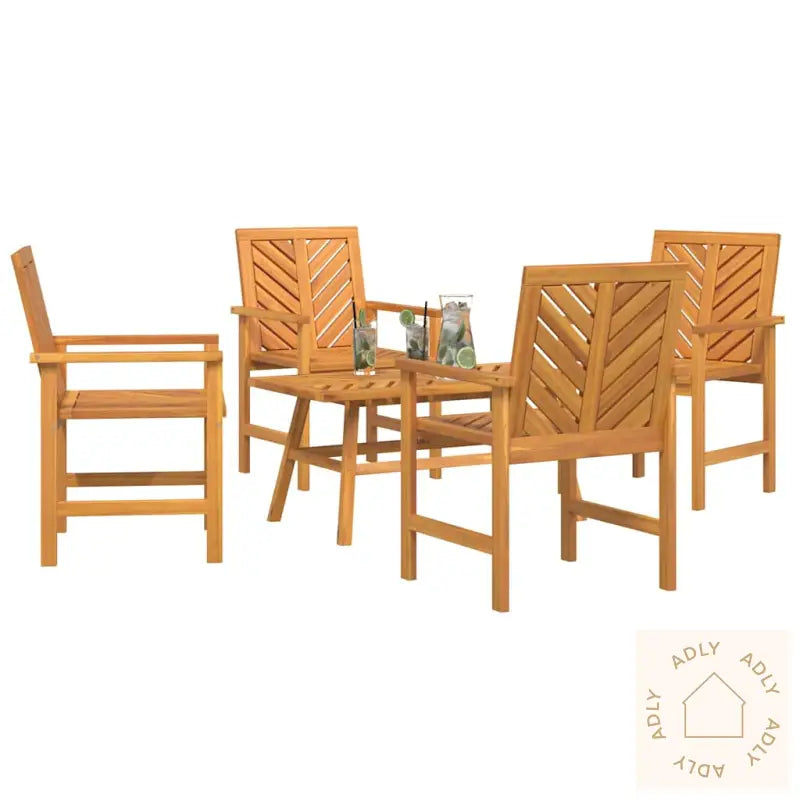 4-Delt Hage Lounge-Sett Solid Tre Akasietre