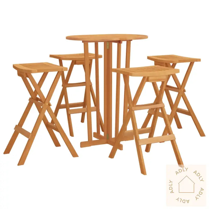 Foldbart Barsett 5 Deler Heltre Teak