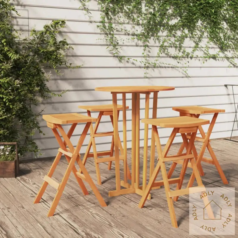 Foldbart Barsett 5 Deler Heltre Teak