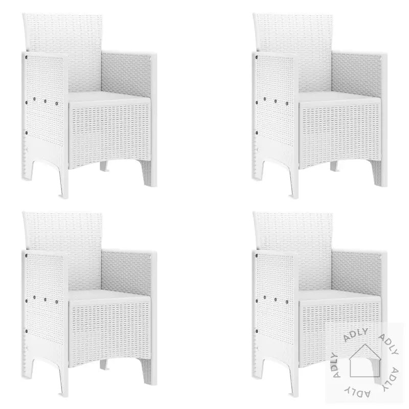 Hage Stoler 4 Stk Hvit Poly Rottning