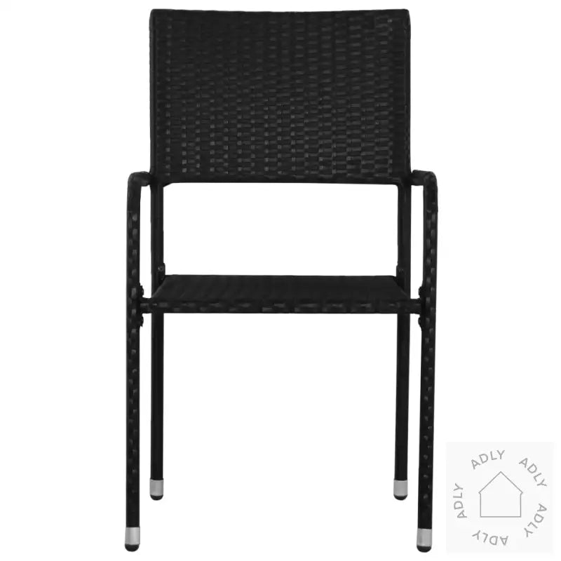 Hagespisestoler 2 Stk Stablebar Svart Polyrotting