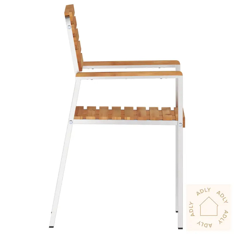 Stapelbare Hagemøbler 4 Stk Solid Tre Teak Og Rustfritt Stål