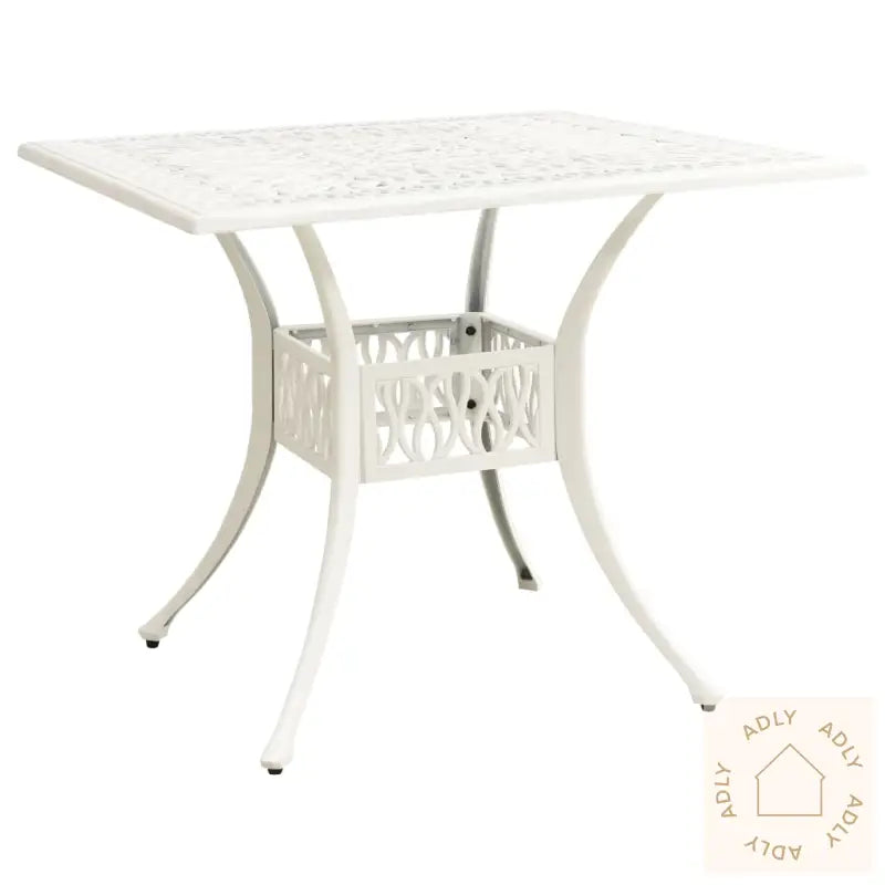 Bistrosett 3 Deler Støpt Aluminium Hvit