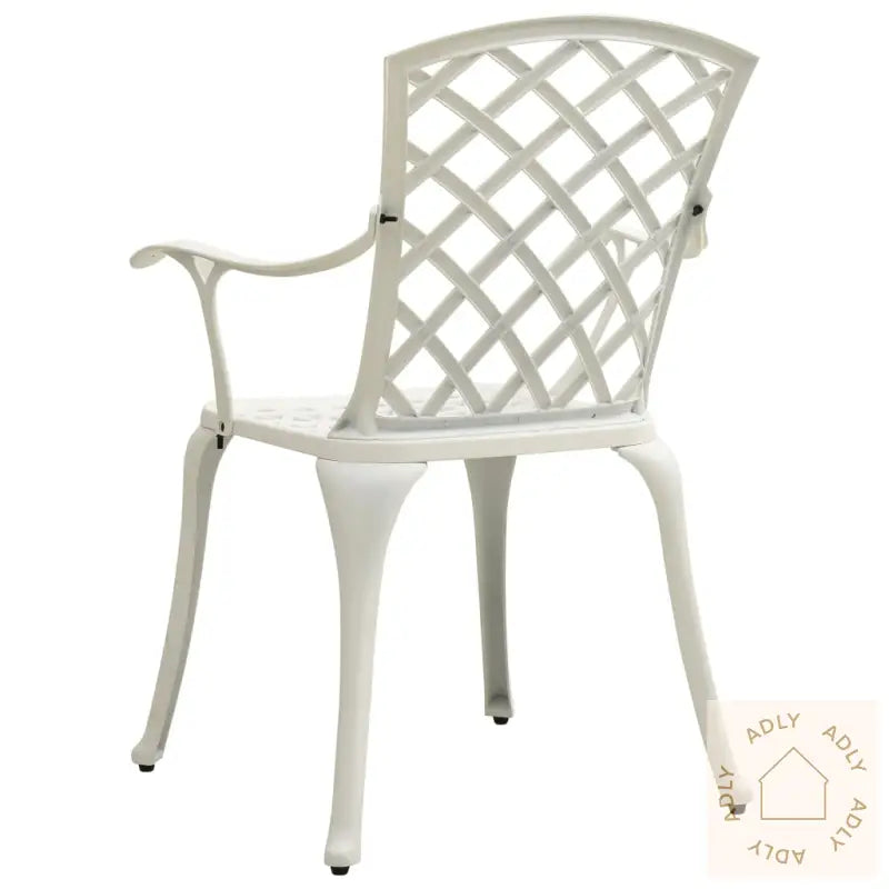 Bistrosett 3 Deler Støpt Aluminium Hvit