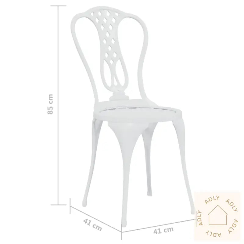 Bistrosett 3 Deler Støpt Aluminium Hvit