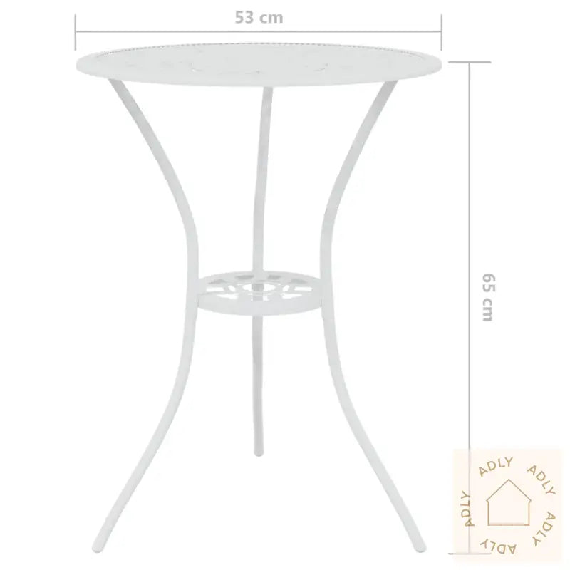 Bistrosett 3 Deler Støpt Aluminium Hvit