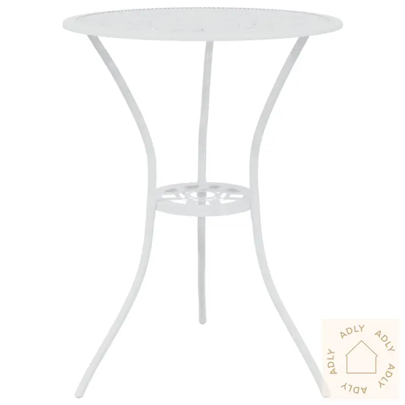 Bistrosett 3 Deler Støpt Aluminium Hvit