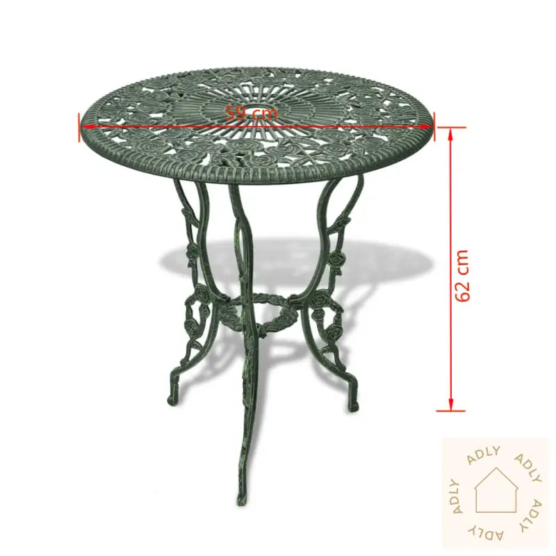 Bistrosett 3 Deler Støpt Aluminium Grønn