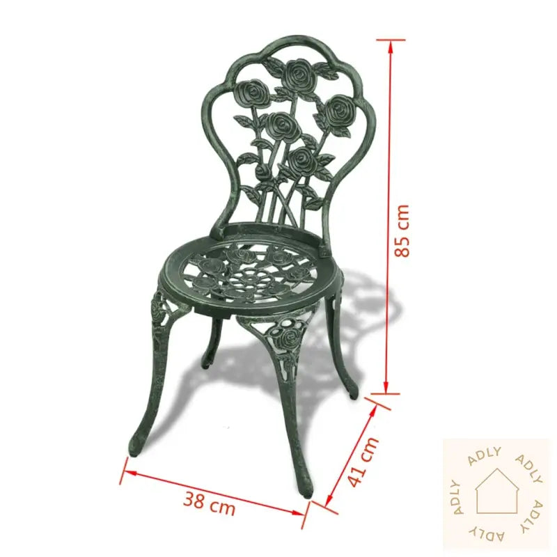 Bistrosett 3 Deler Støpt Aluminium Grønn