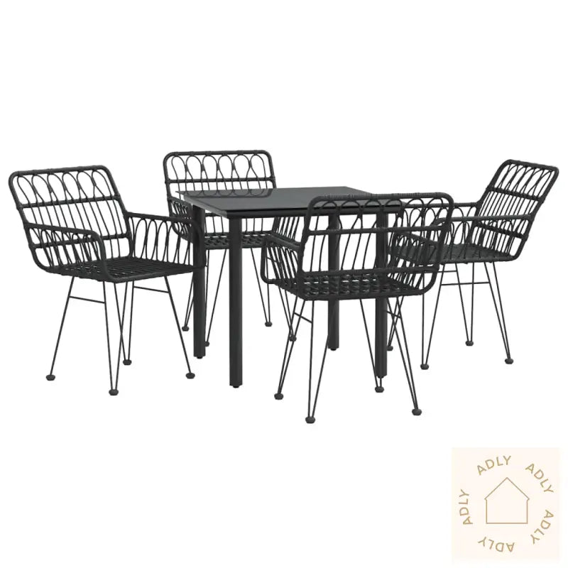 Hagespisegruppe 5 Deler Svart Polyrotting