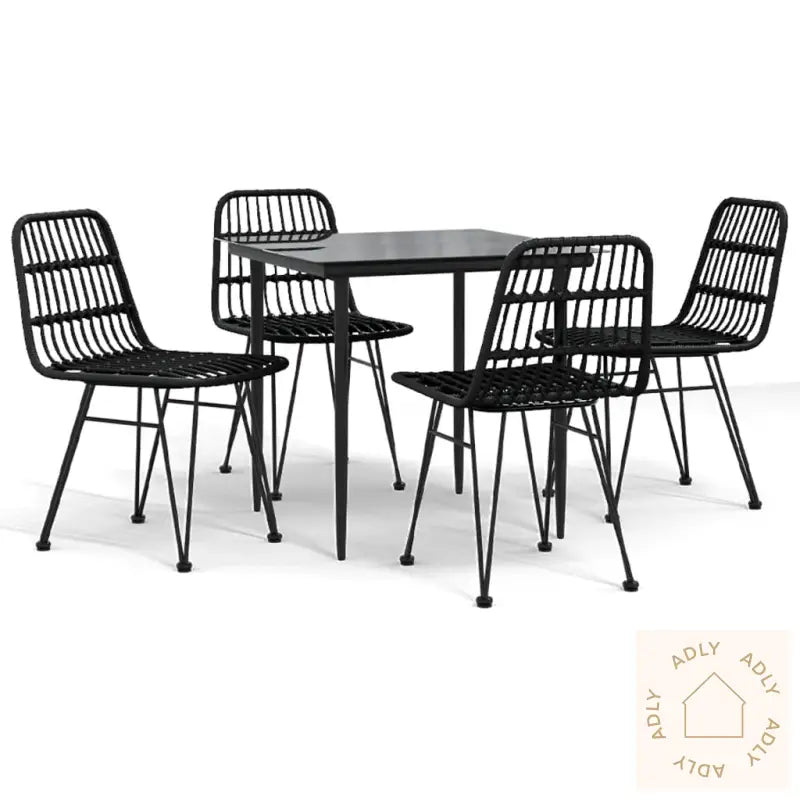 Hagespisegruppe 5 Deler Svart Polyrotting