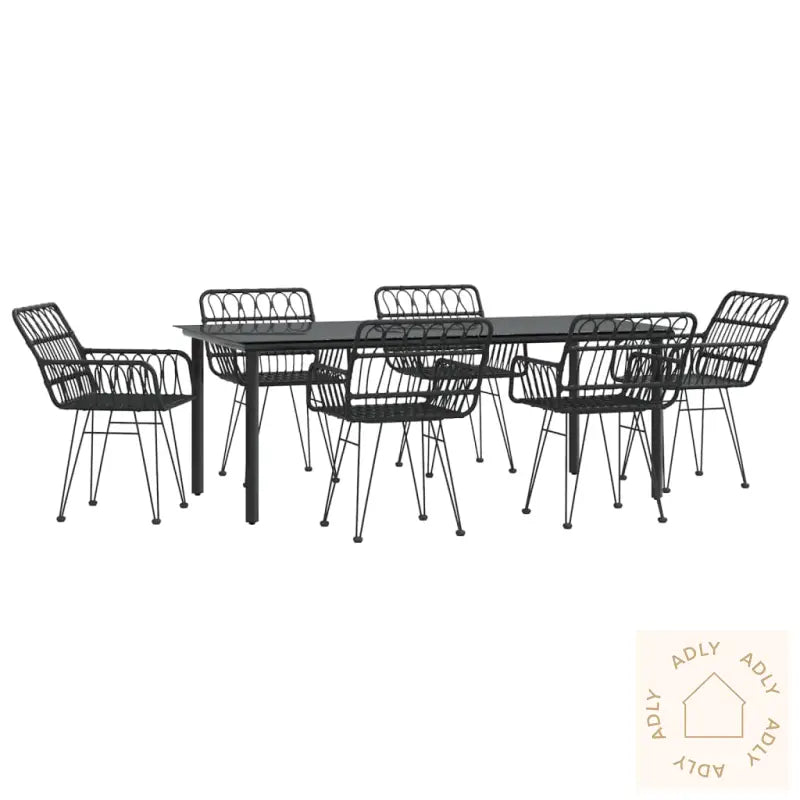 Hagespisegruppe 7 Deler Svart Polyrotting