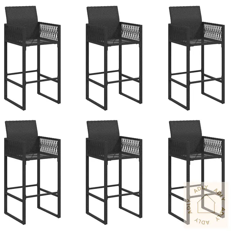 Hagebarsett Uten Puter 7 Deler Svart Polyrotting Akasie