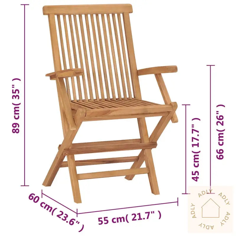 Klappstoler 2 Stk Heltre Teak