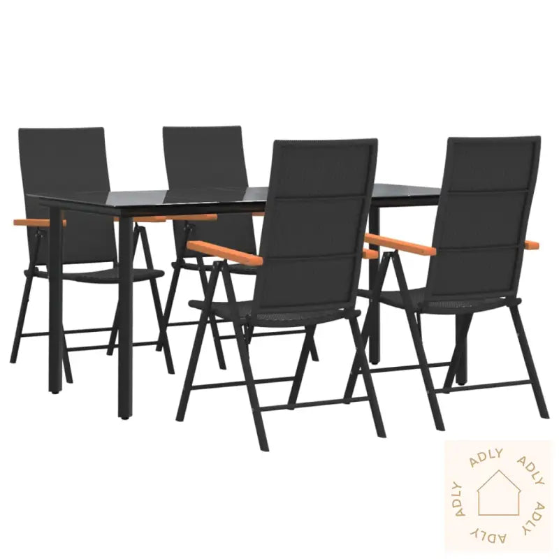 Hagespisegruppe 5 Deler Svart Og Brun Polyrotting