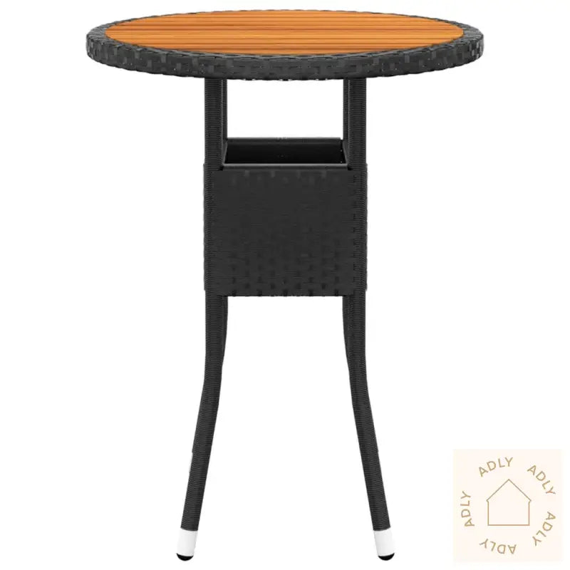 Hagebistrosett 3 Deler Polyrotting Og Heltre Svart