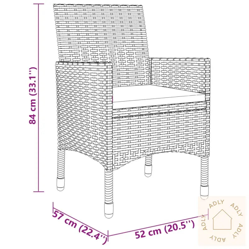 Hagespisegruppe 3 Deler Polyrotting Grå