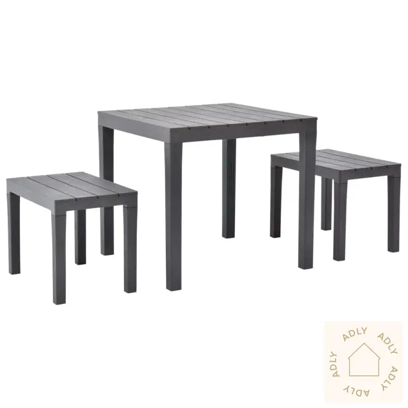 Hagebord Med 2 Benker Plast Brun