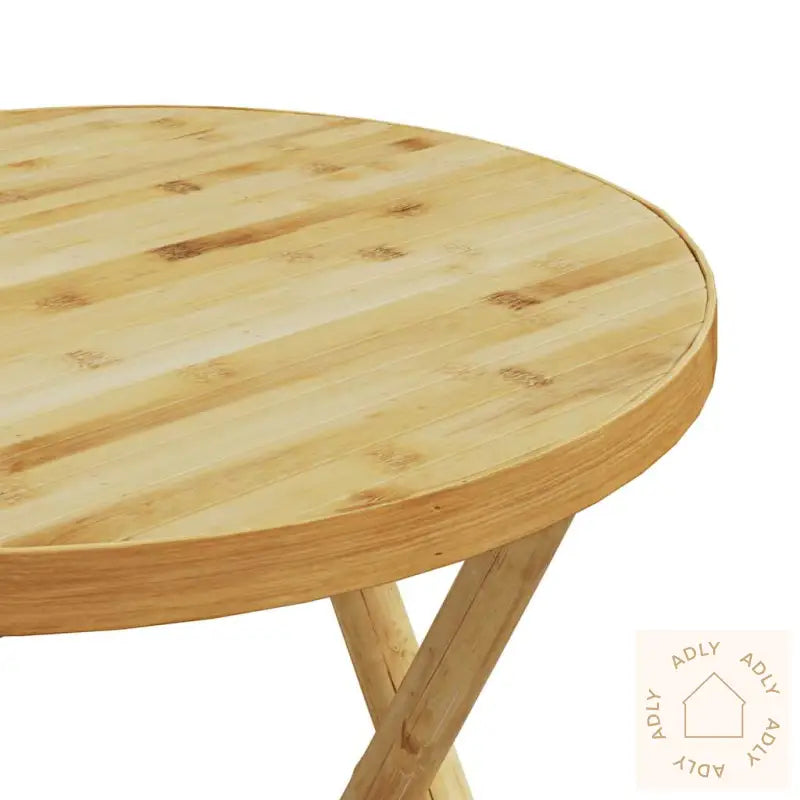 Rund bambusbord med vaskbart trekk, perfekt for hagemøbler til terrasse og balkong
