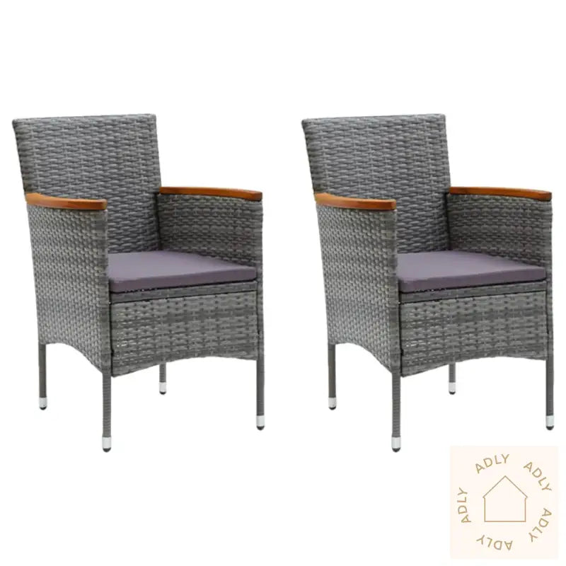 Hagespisegruppe Med Puter 3 Deler Polyrotting Grå