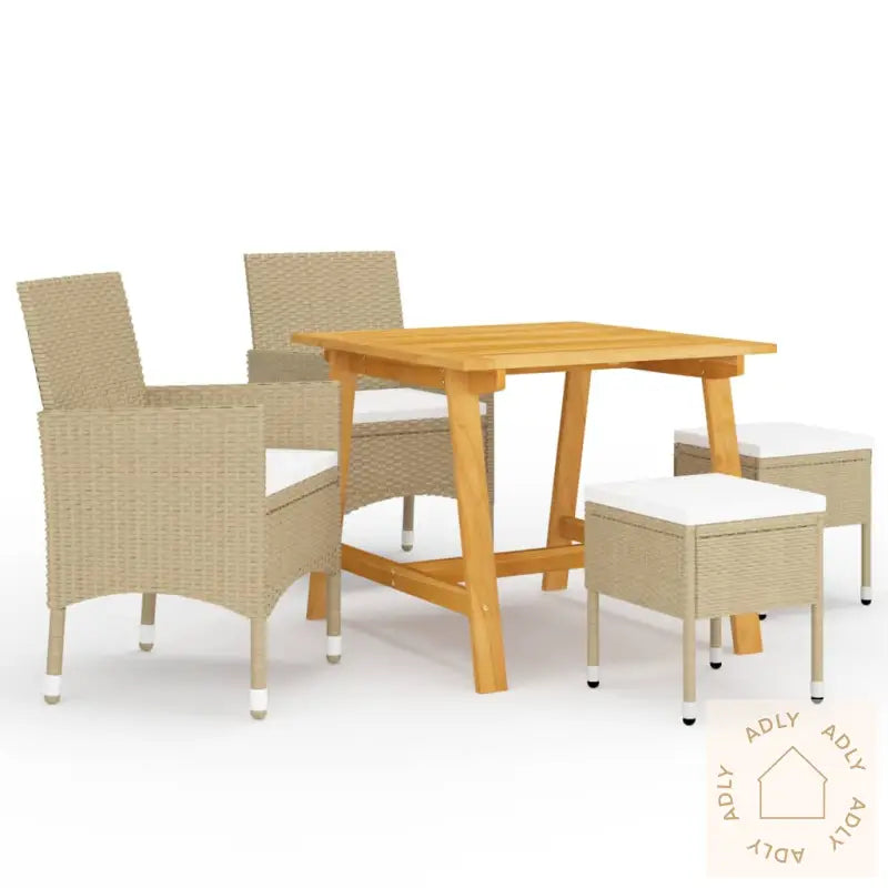 Utendørs Spisestue 5 Deler Beige