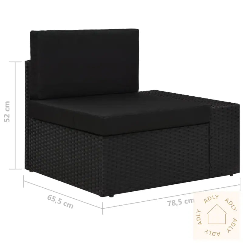 Hagesofagruppe Med Puter 6 Deler Polyrotting Svart