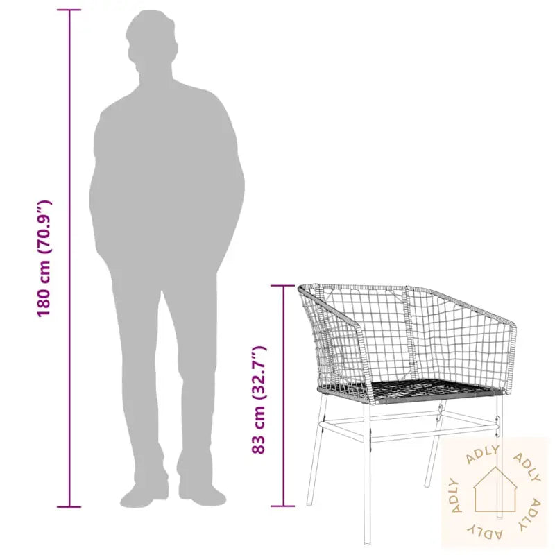 Hagespisegruppe 7 Deler Brun Polyrotting Glass