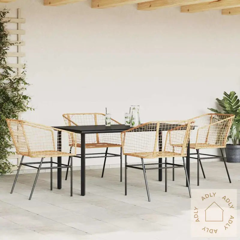 Hagespisegruppe 5 Deler Brun Polyrotting Glass