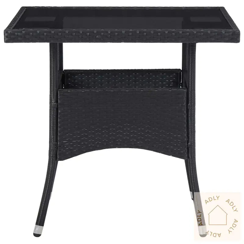 Hagespisegruppe 5 Deler Polyrotting Og Herdet Glass Svart