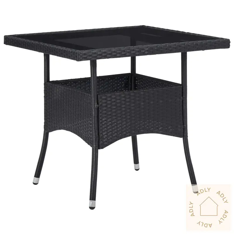 Hagespisegruppe 5 Deler Polyrotting Og Herdet Glass Svart