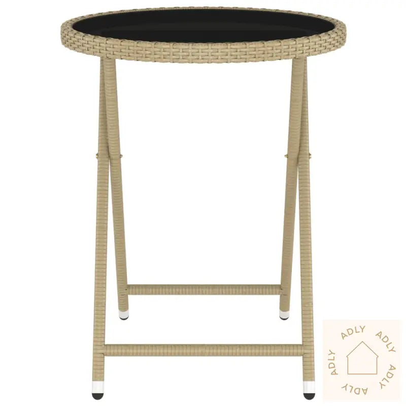 Hagebistrosett 5 Deler Polyrotting Og Herdet Glass Beige