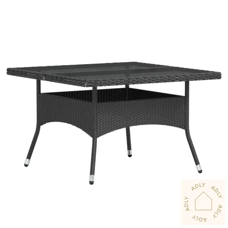 Hagespisegruppe 5 Deler Polyrotting Og Herdet Glass Svart