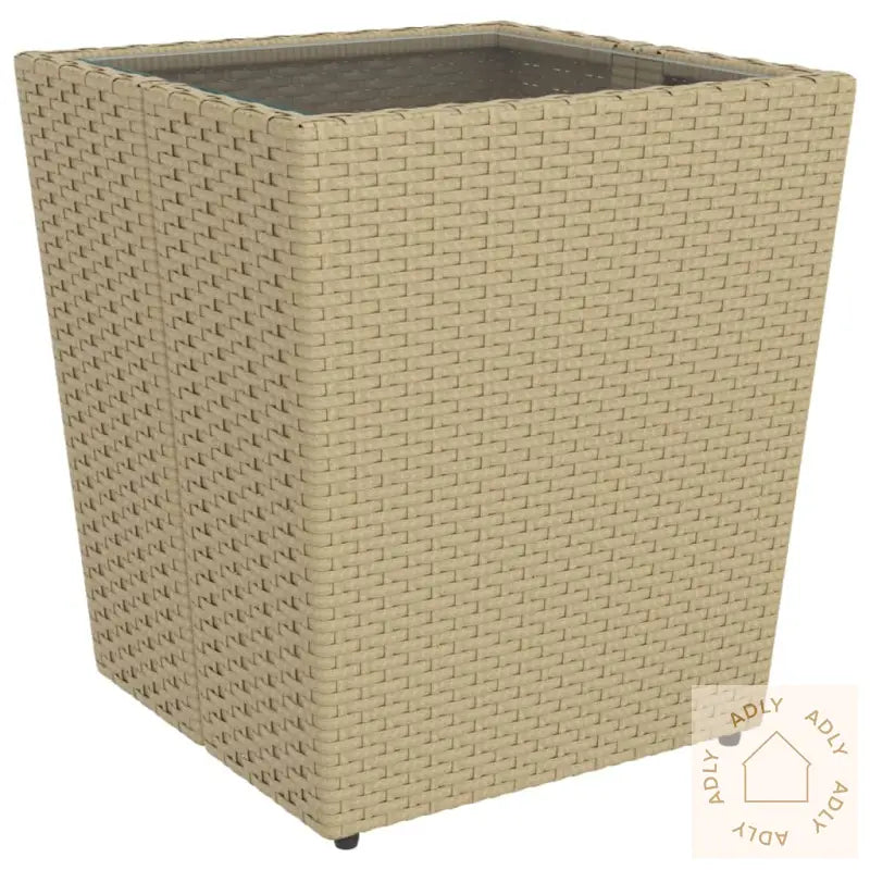 Hagebistrosett 5 Deler Polyrotting Og Herdet Glass Beige