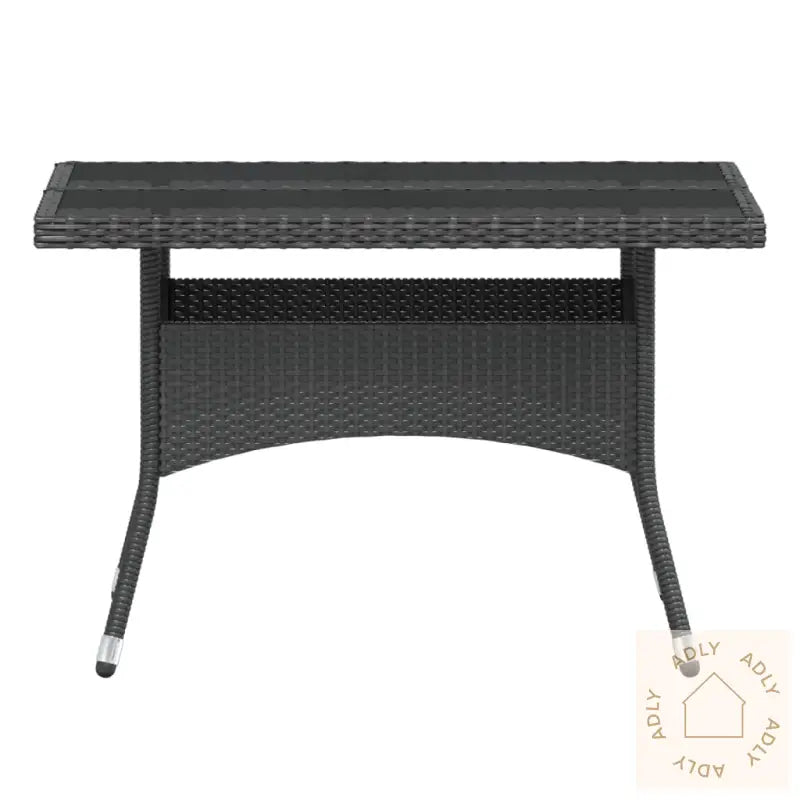 Hagespisegruppe 5 Deler Polyrotting Og Herdet Glass Svart