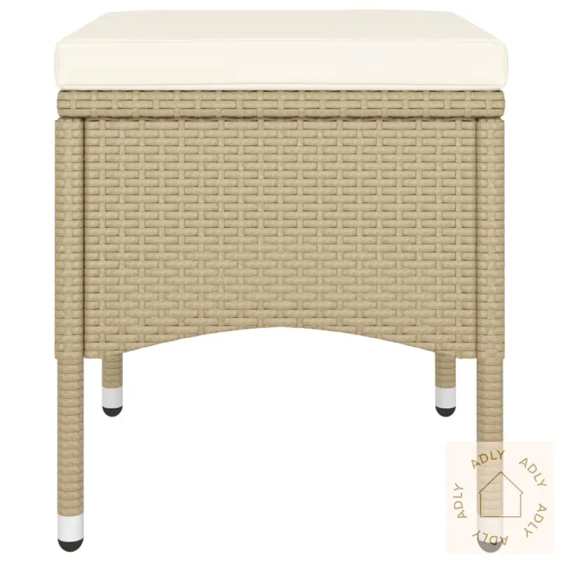 Hagebistrosett 5 Deler Polyrotting Og Herdet Glass Beige