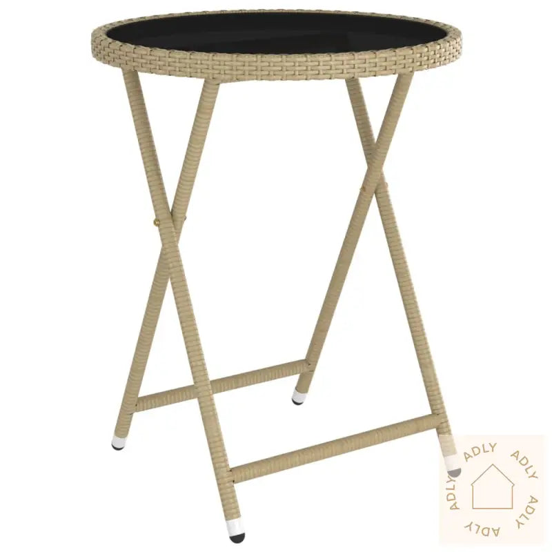 Hagebistrosett 5 Deler Polyrotting Og Herdet Glass Beige