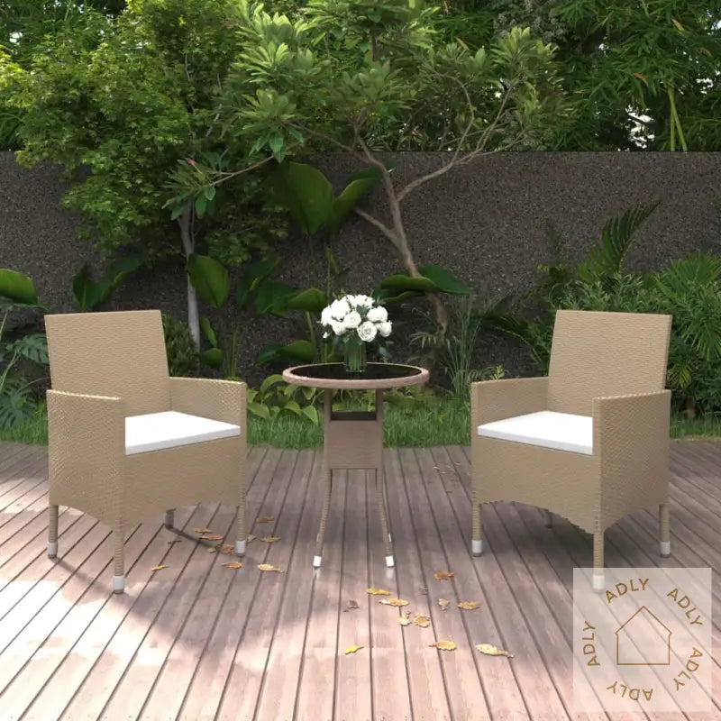 Hagespisegruppe 3 Deler Polyrotting Beige
