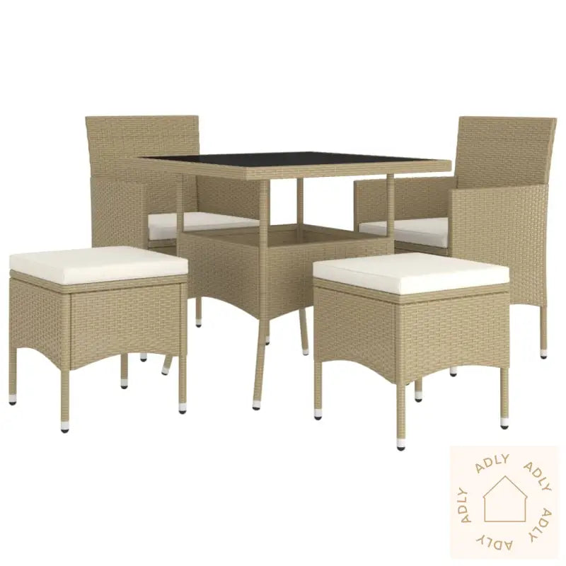 Hagespisegruppe 5 Deler Polyrotting Beige