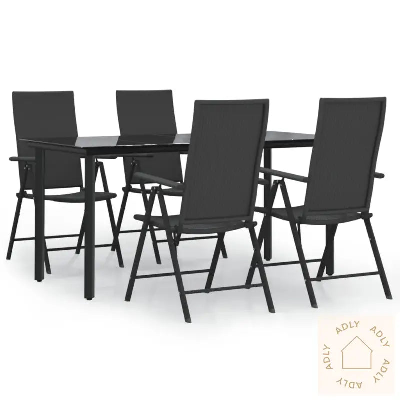 Hagespisegruppe 5 Deler Svart Polyrotting
