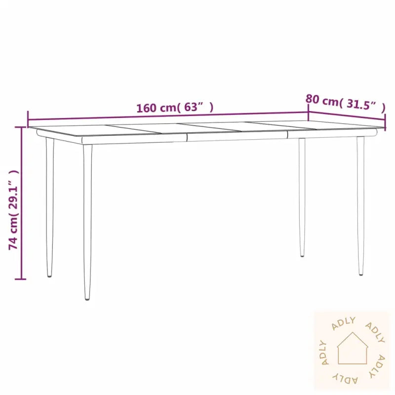 Hagespisegruppe 5 Deler Svart Polyrotting