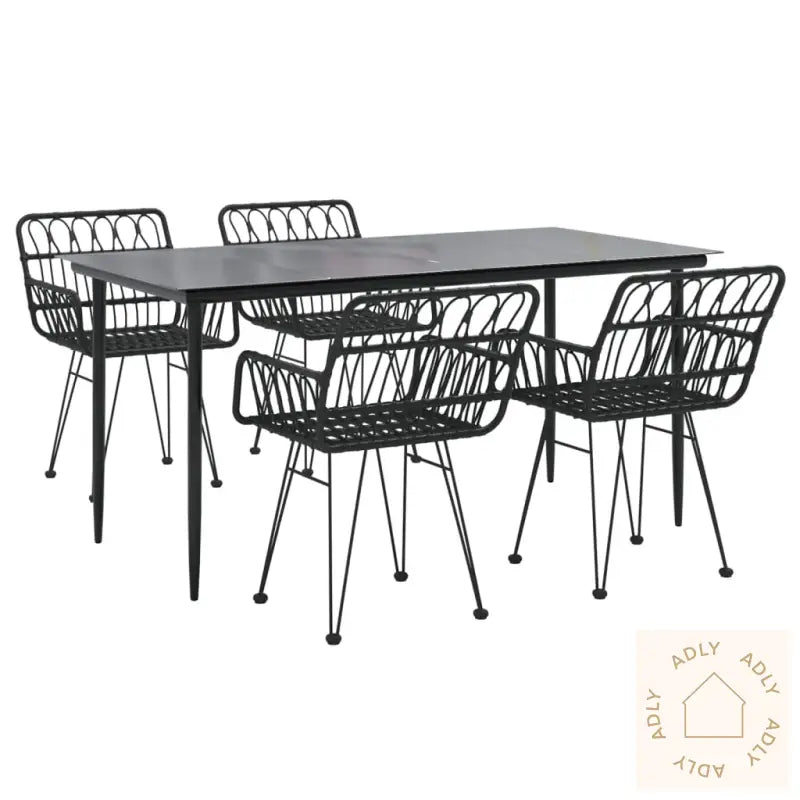 Hagespisegruppe 5 Deler Svart Polyrotting