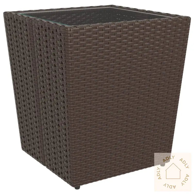 Hagebistrosett 5 Deler Polyrotting Og Herdet Glass Brun