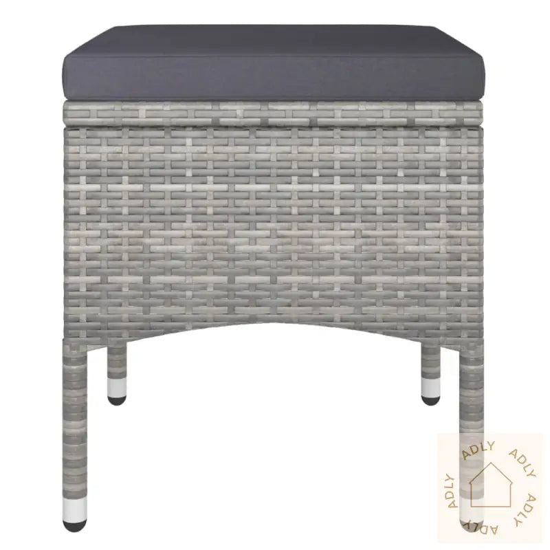 Hagespisegruppe 5 Deler Polyrotting Og Herdet Glass Grå